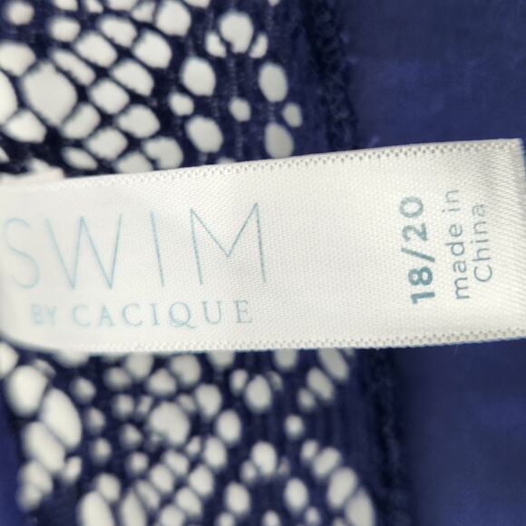 Swim by Cacique Lace Swim Cover-Up – Navy Blue with Cinched Waist - Size 18 - Picture 3 of 5